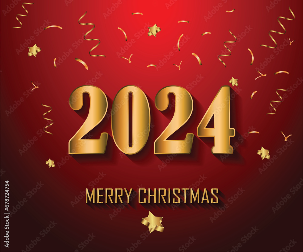 2024 Merry Christmas background for your seasonal invitations, festival posters, greetings cards. 