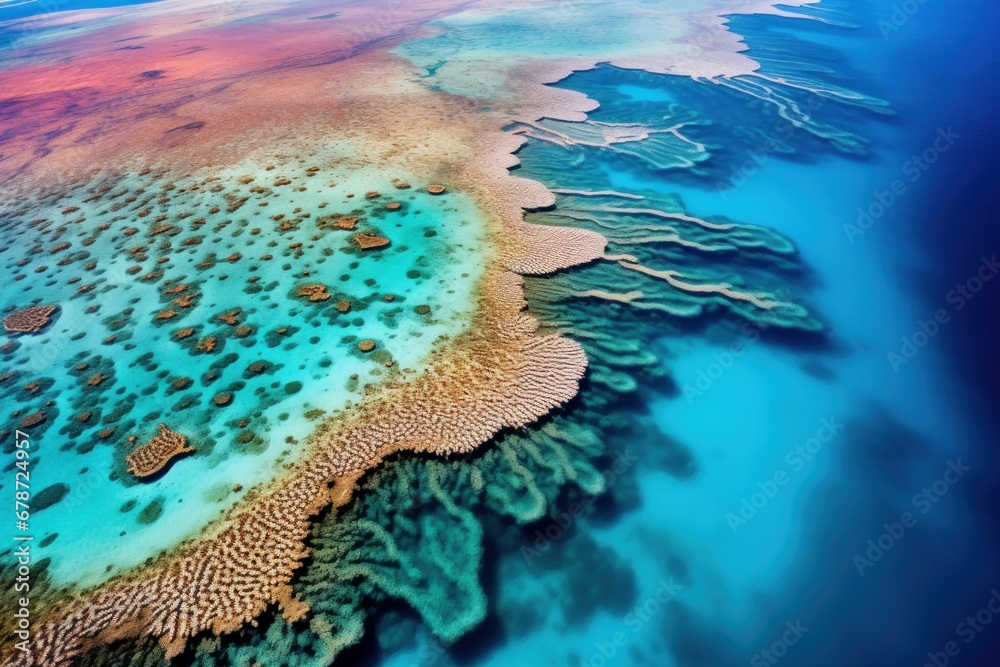 majestic aerial view of the great barrier reef cap