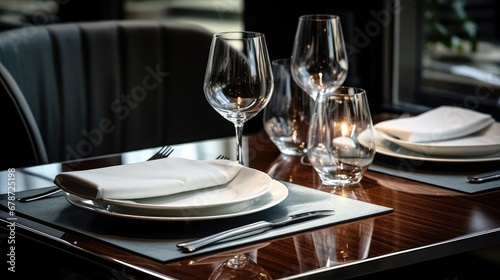 Restaurant interior with cutlery on the table