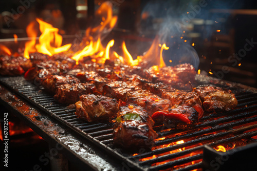 Sizzling Sensation: A Delectable Grill Steak Experience. Ai Generative 
