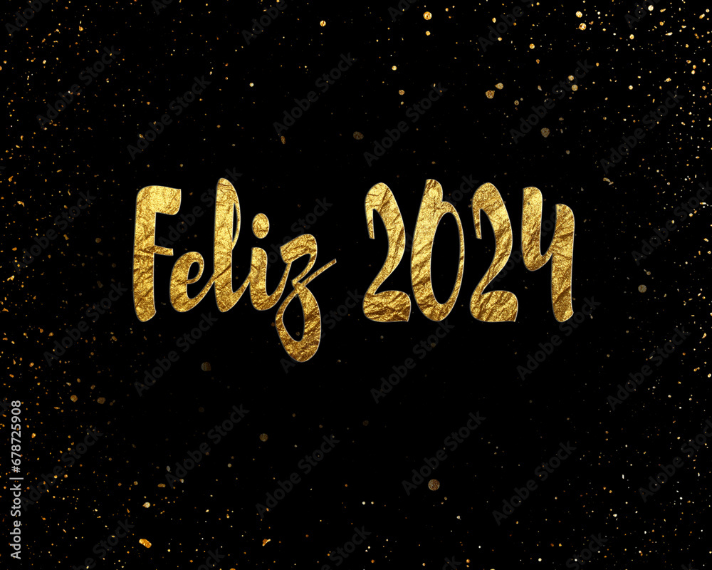 Lettering Golden Feliz 2024 modern letters