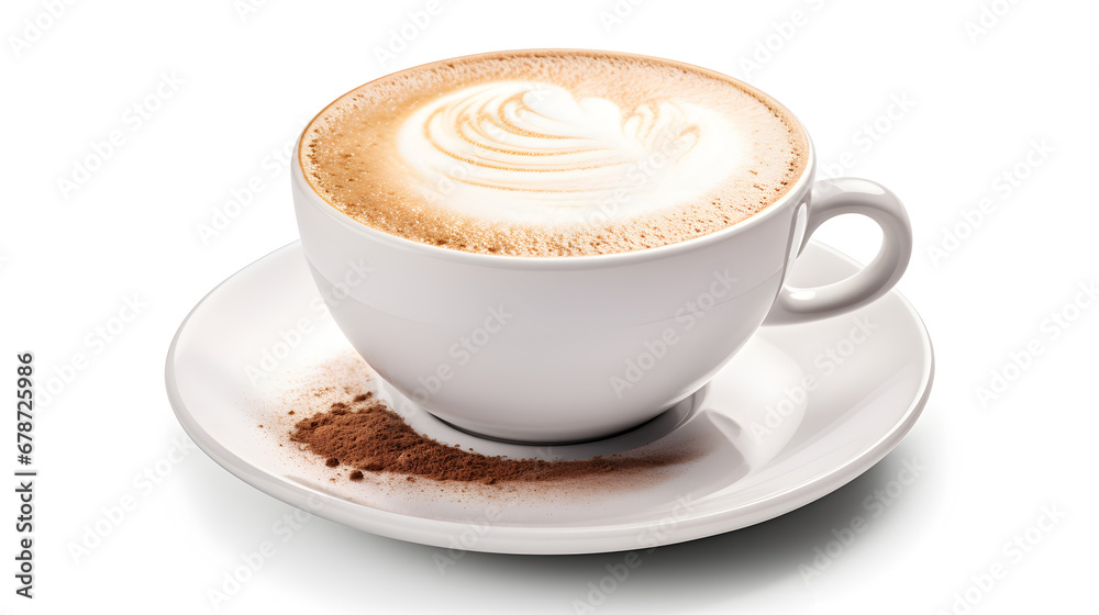 Freshly Brewed Espresso in Modern Espresso Cup on White Background Freshly Brewed Espresso in Modern Espresso Cup on White Background