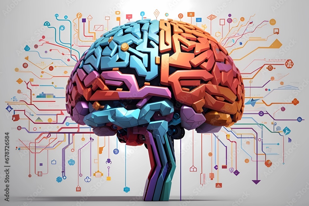 Human Brain - AI art that conveys the concept of a brainstorming session inside a human brain, where each idea is visualized as a unique, vibrant element. Human Brain - AI art that conveys the concept of a brainstorming session inside a human brain, where each idea is visualized as a unique, vibrant element.