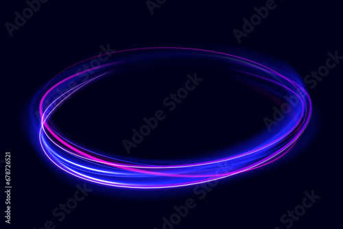 Abstract light lines of movement and speed with purple flare sparkles