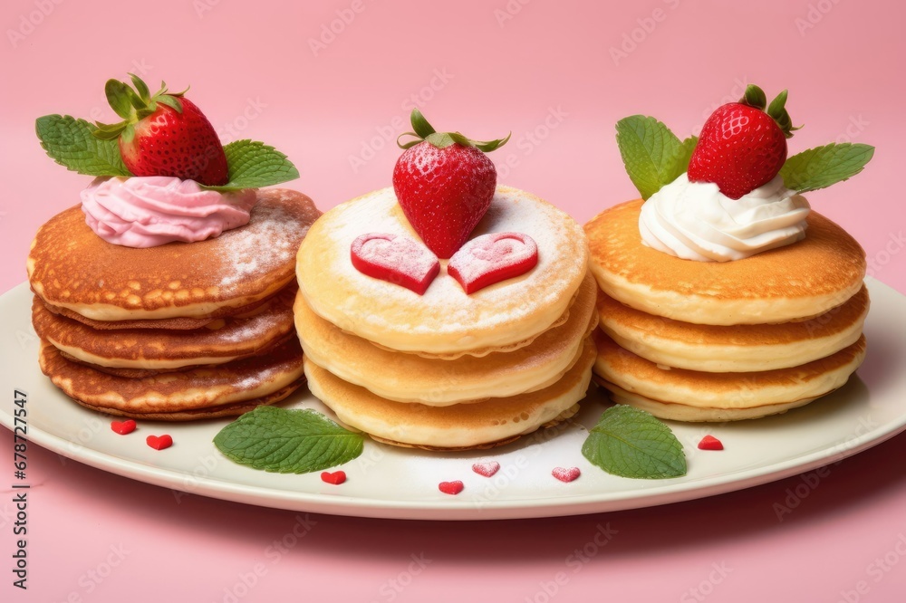 Valentine's Day Heart Shaped Pancakes