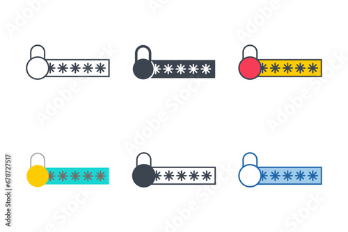 Password icon collection with different styles. Security password icon symbol vector illustration isolated on white background