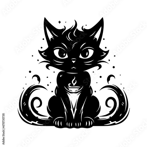 Magical Cat - Vector Illustration
