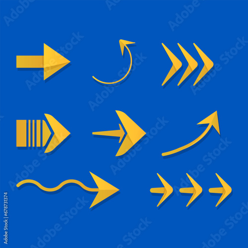 Set of different arrows abstract logo collection