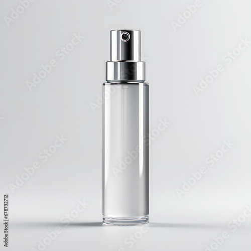 Clean, minimalist Cosmetic bottle with dispenser pump mockup for beauty self care products