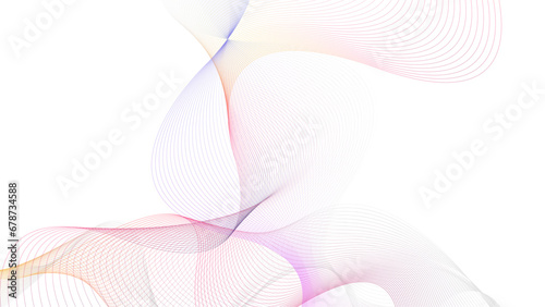 Abstract yellow purple gradient flowing wave lines on white background. Modern colorful wavy lines pattern design element. Suit for poster, website, banner, presentation, cover, brochure, flyer.