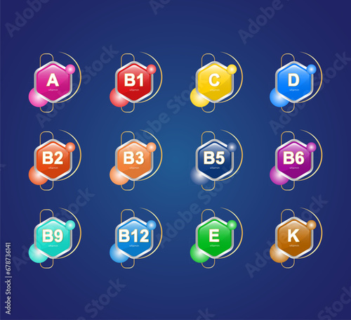 Set of vitamins vector illustration healthcare illustration