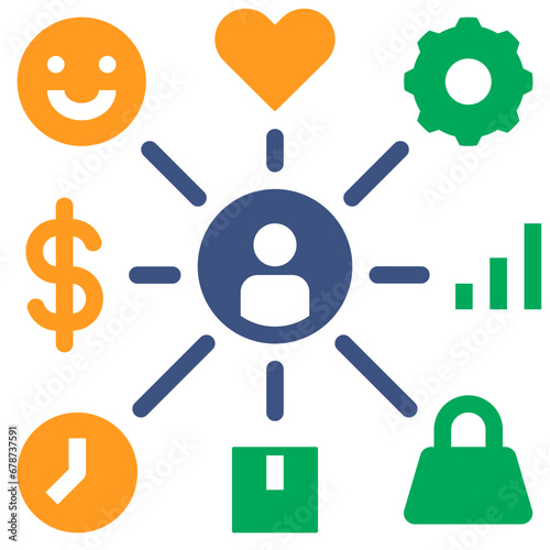 statistic color style icon