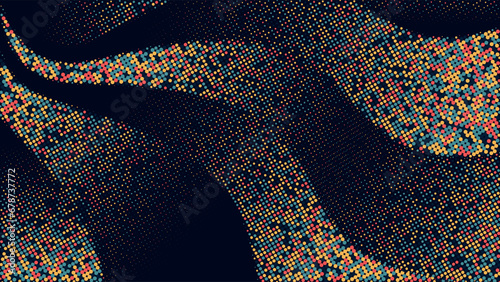 Halftone Calm Color Wave Background
