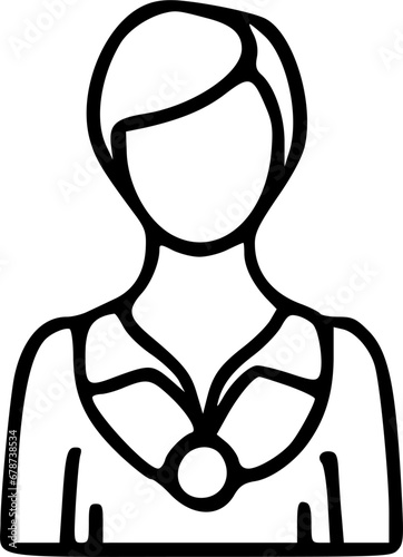 Air hostess woman line icon. linear style sign for mobile concept, symbol, vector, art