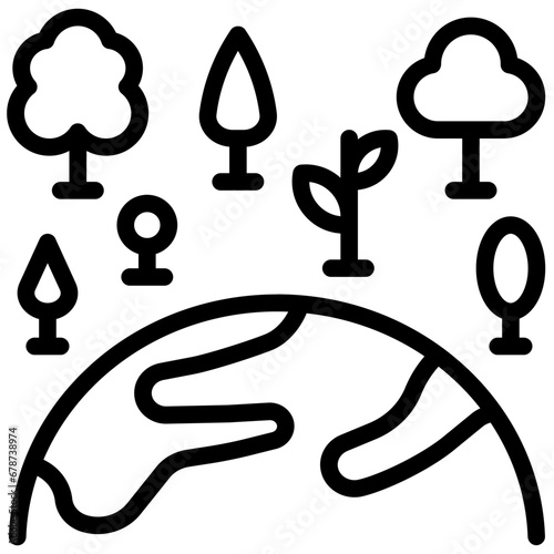 biodiversity outline style icon
