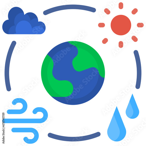 climate change flat style icon