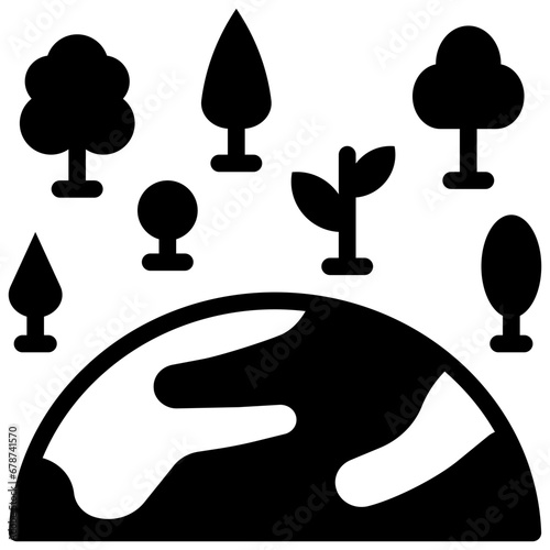 biodiversity glyph style icon