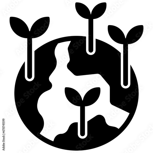 biodiversity glyph style icon