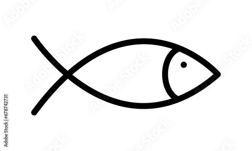 Simple Fish Line Art Logo