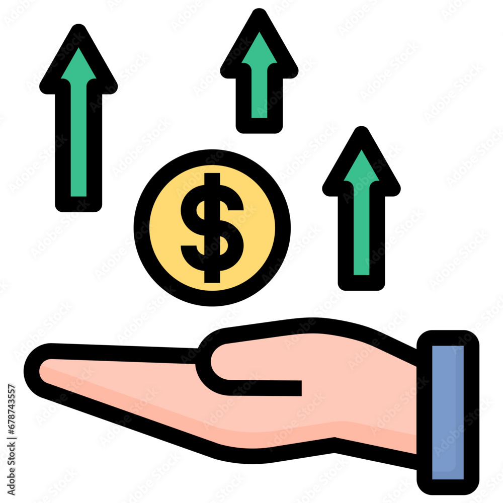 profit filled outline style icon profit filled outline style icon