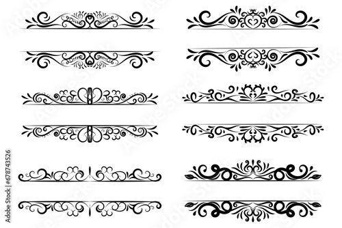 Swirl, scroll and divide,Royal title fram border design,set of border frame,Vector vintage royal title border or text frame ornament elements, Luxury vintage Border wedding invitation card
