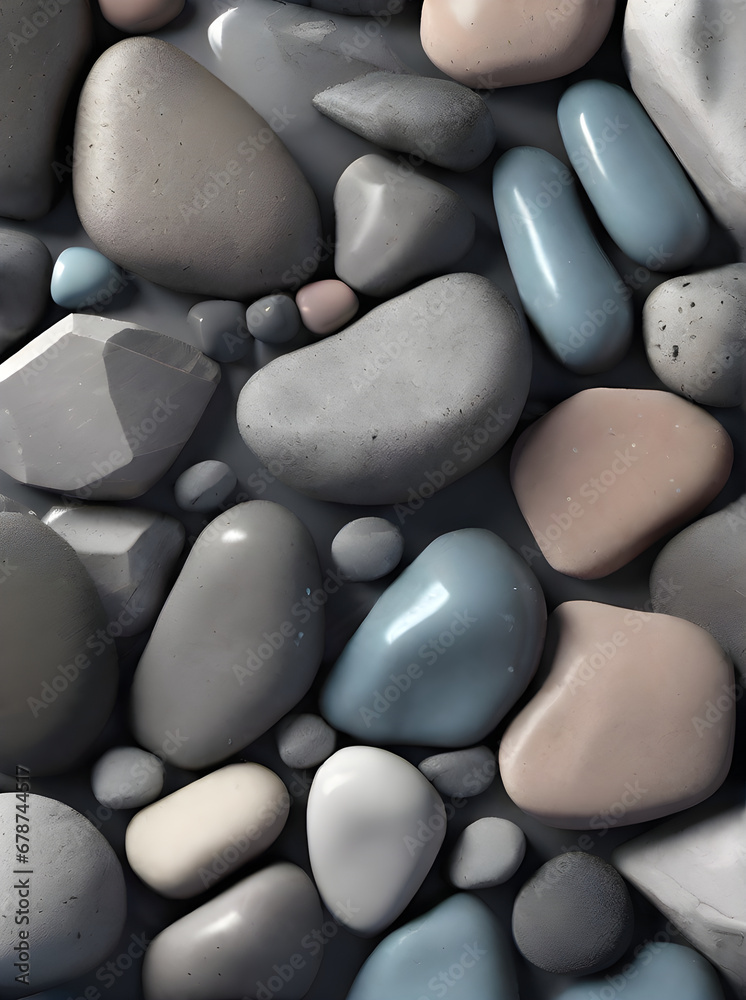 Detailed 3D stone background with duotone palette