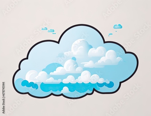 cloud sticker design icon