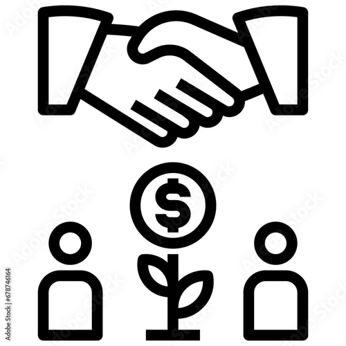 Papier peint partner outline style icon