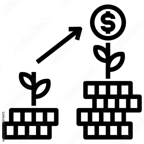 investment outline style icon