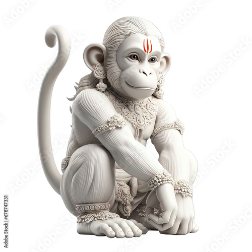 hanuman isolated on white photo