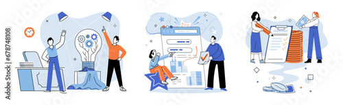 Successful business. Vector illustration. Good communication within group is essential for corporate success Effective company management is crucial for achieving goals Collaboration and agreement