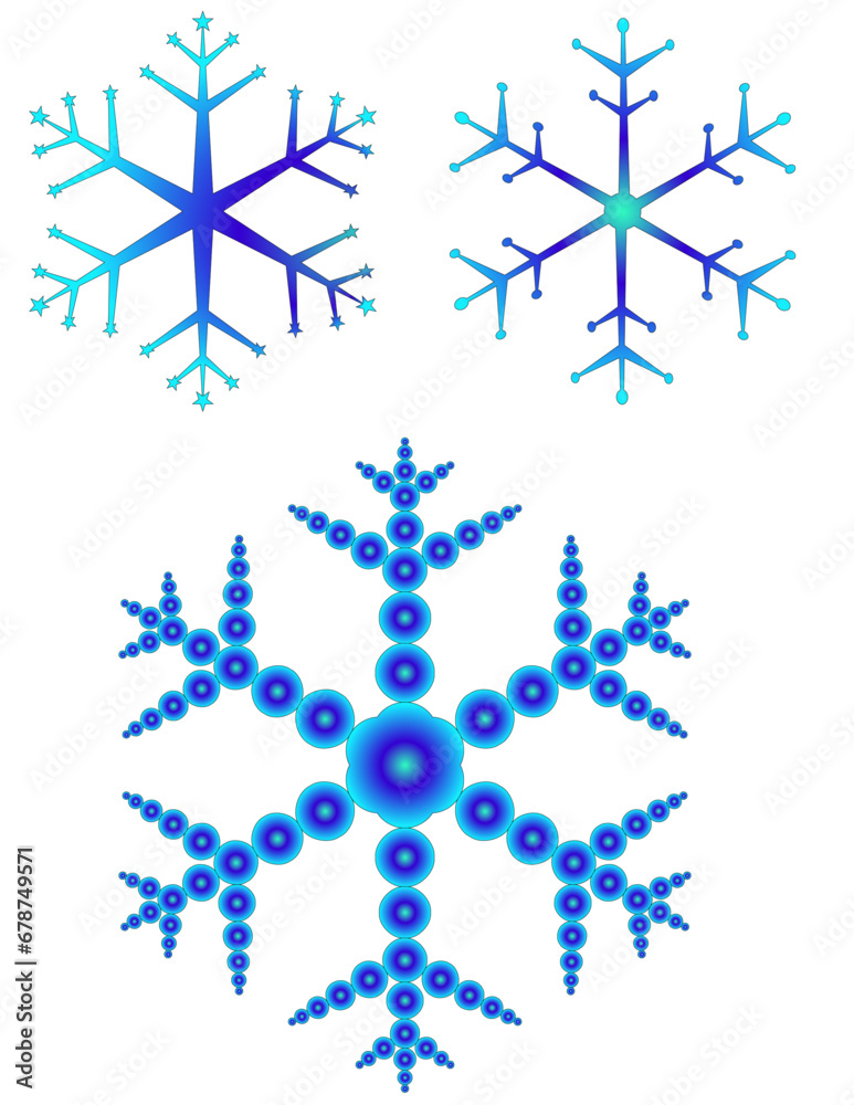 set of snowflakes set of snowflakes