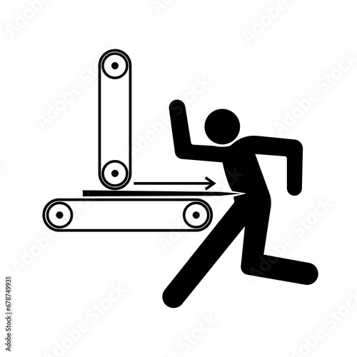 Kickback Hazard Black Icon,Vector Illustration, Isolate On White Background Label. EPS10