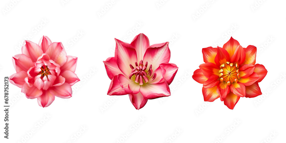 top view Tulip isolated on white background top view Tulip isolated on white background