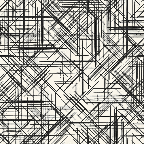 Ink Drawn Criss-Cross Strokes Textured Pattern