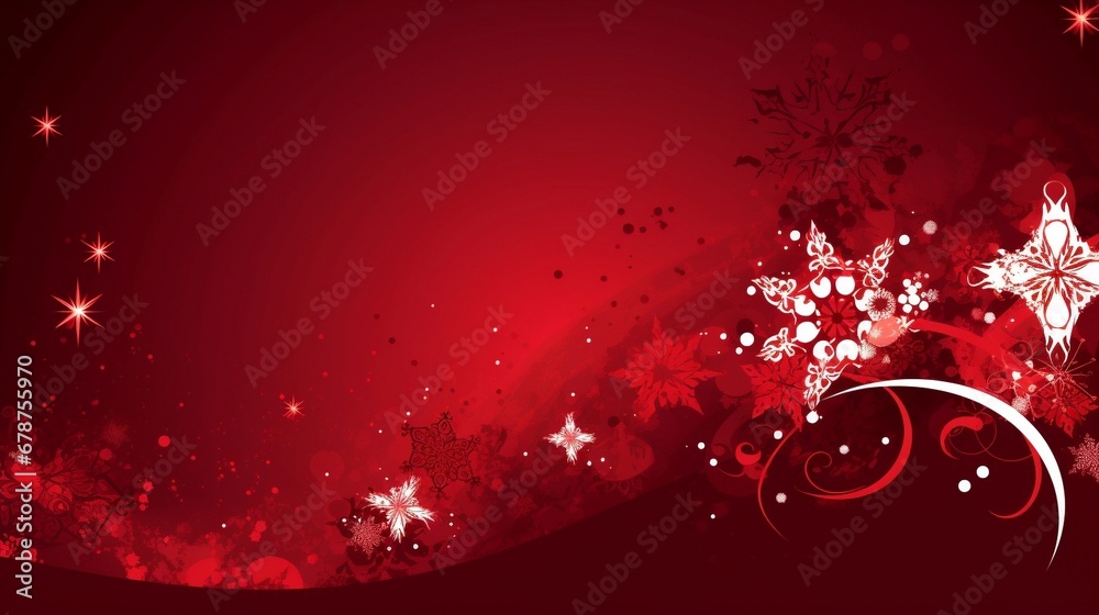 red christmas background with snowflakes, generative AI red christmas background with snowflakes, generative AI