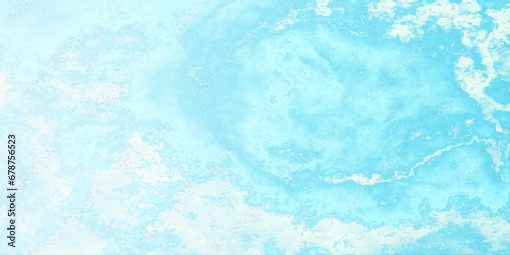 Obraz premium sunny sky blue light watercolor background. Aquarelle painting brush effect card paper textured canvas cloudy smoke space for text, entertaining card, template. aquamarine color graphics illustration