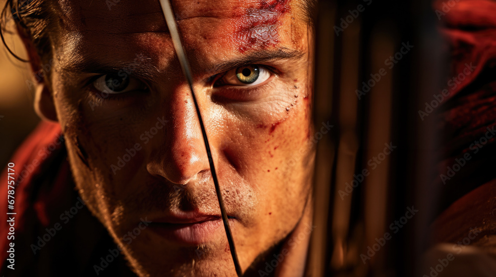 archer in the middle of a precise shot, concentration in their eyes generative ai archer in the middle of a precise shot, concentration in their eyes generative ai
