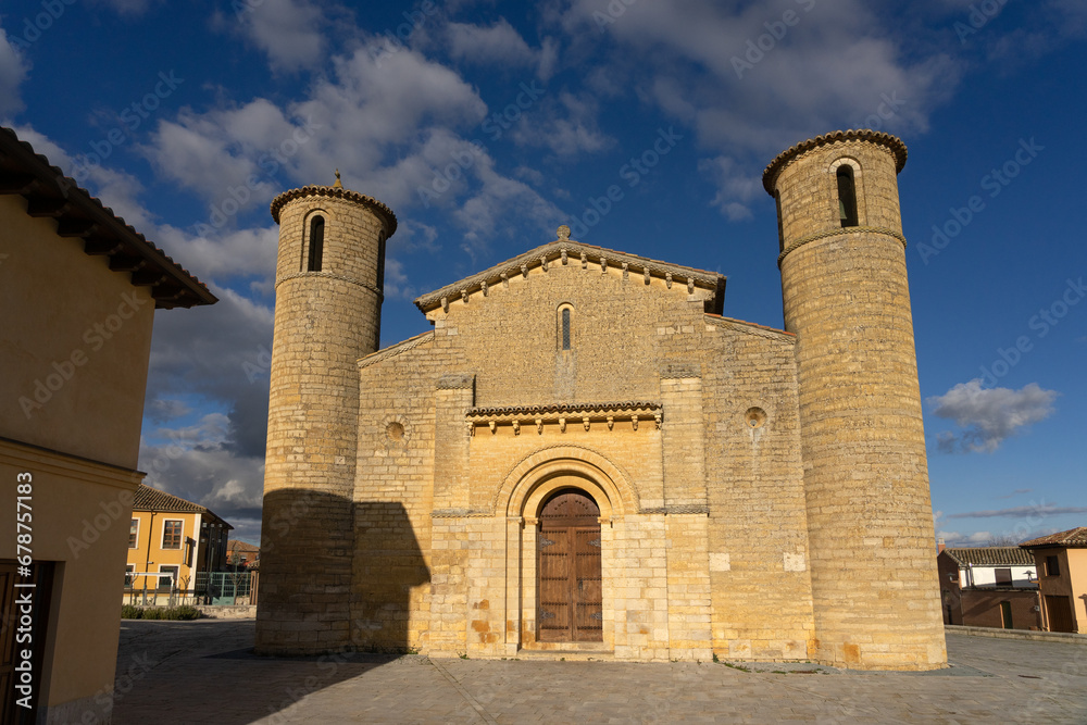 San Martin de Tours Romanesque church in Fromista at sunset, Palencia, Castilla León, Spain.