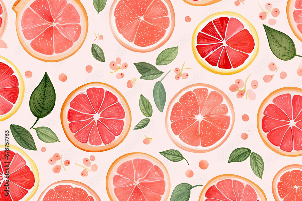 Seamless pattern with lemon and grapefruit. Vector illustration. Seamless pattern with lemon and grapefruit. Vector illustration.