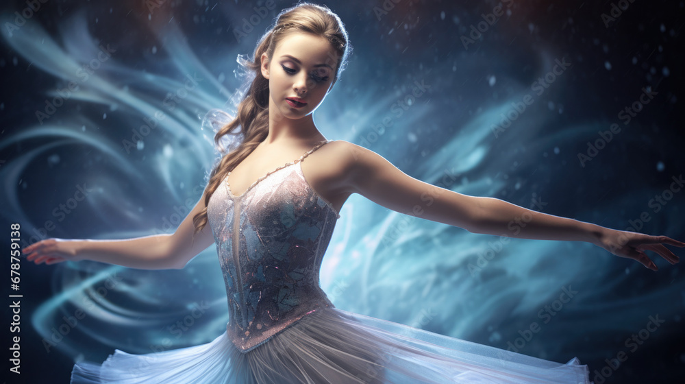 Fototapeta premium figure skater in a graceful spin generative ai