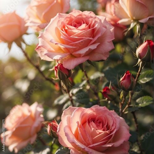 pink roses in garden