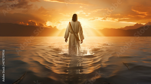  Jesus andando na superfície da água,