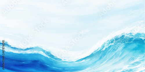 Transparent abstract soft blue and white abstract water color ocean wave texture background. Banner Graphic Resource as background for ocean wave and water wave abstract graphics  © Ghost Rider