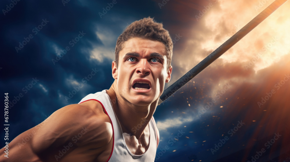 javelin thrower in mid-throw generative ai javelin thrower in mid-throw generative ai