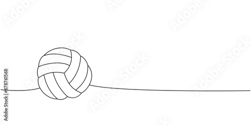 Dog ball toy one line continuous drawing. Animals accessories, pet toy supplies continuous one line illustration. Vector minimalist illustration.