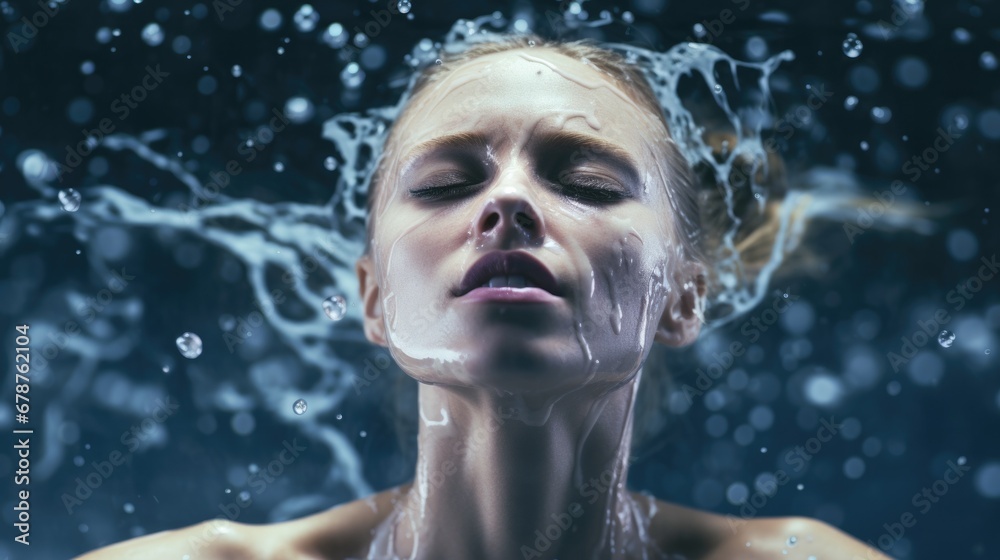 synchronized swimmer in a graceful routine generative ai