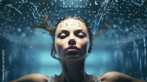 synchronized swimmer in a graceful routine generative ai
