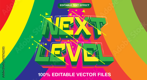The next level 3d bold futuristic text effect Template with gaming background