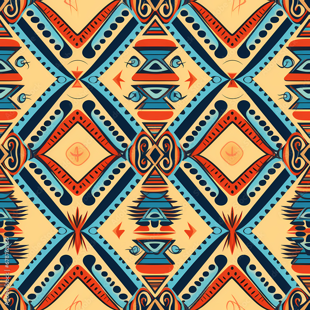 Seamless pattern of handmade ornament style tribal. Wrapping paper pattern